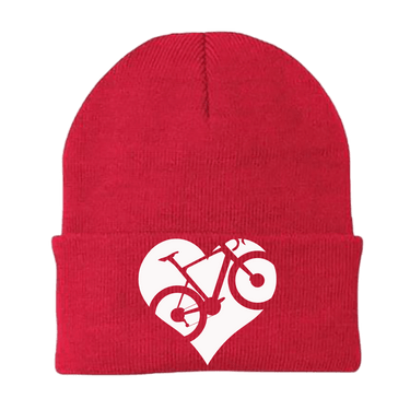 Heart Bike Embroidered Beanie